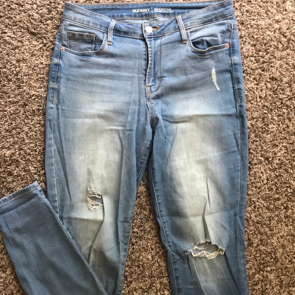 Distressed Old Navy light wash jeans